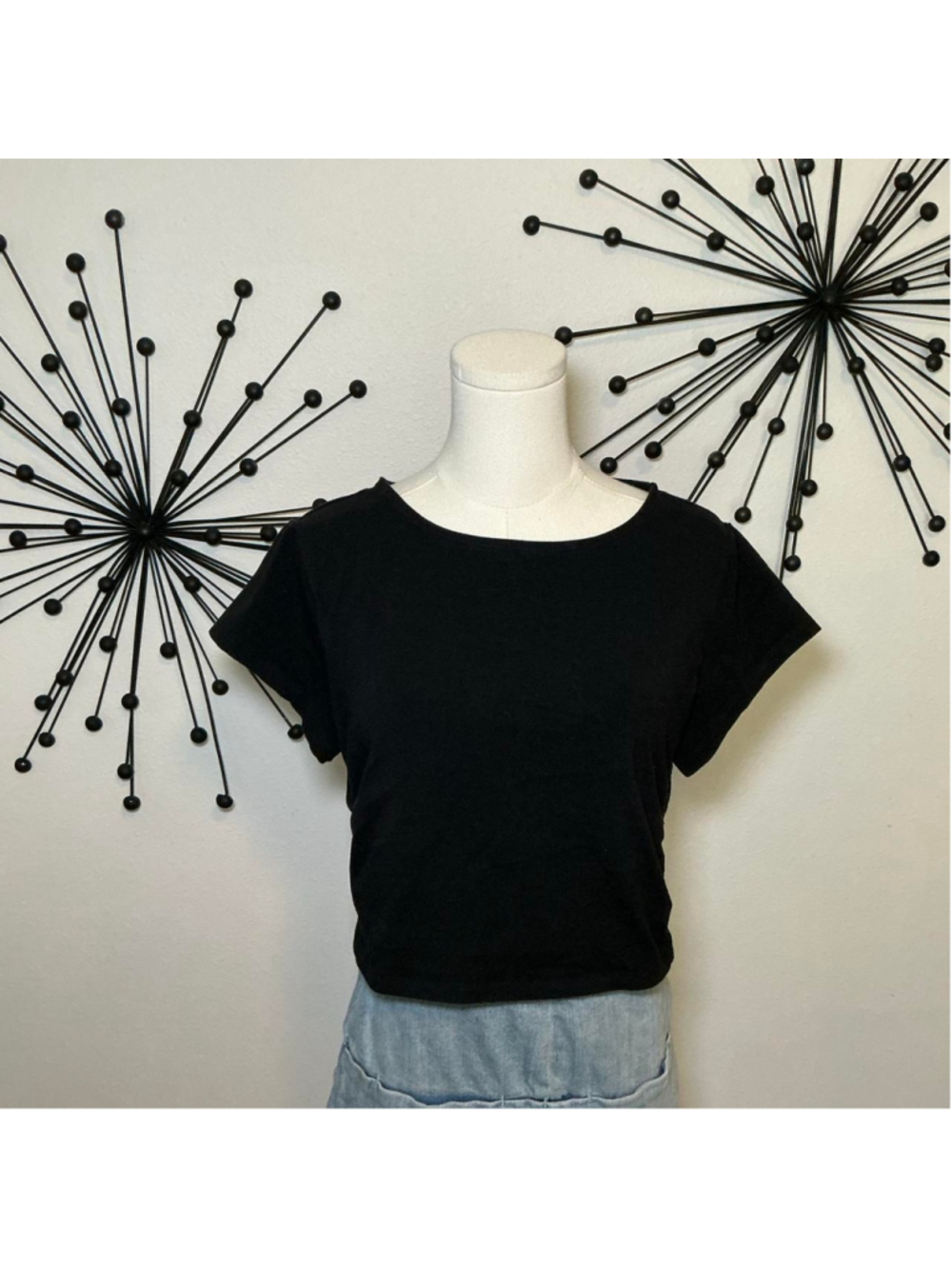Old Navy Active PowerChill Black Ruched Side Tee Women’s Large Go-Dry Top - Picture 1 of 4
